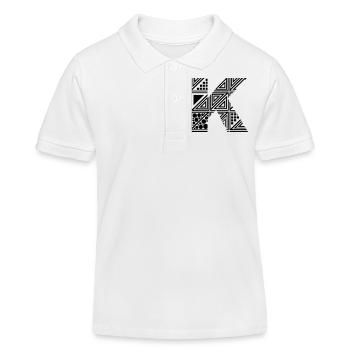 Buchstabe K - Kinder Organic Poloshirt Mini Sprinter von Stanley/Stella - Weiß - Vorne