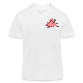 Fliegendes Schwein - Kinder Organic Poloshirt Mini Sprinter von Stanley/Stella - Weiß - Vorne