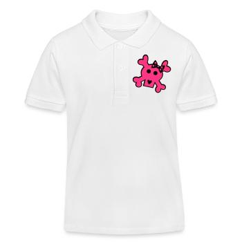 Girlie - Lady - Skull - Totenschädel - Kinder Organic Poloshirt Mini Sprinter von Stanley/Stella - Weiß - Vorne