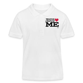 jesus loves me - Kinder Organic Poloshirt Mini Sprinter von Stanley/Stella - Weiß - Vorne