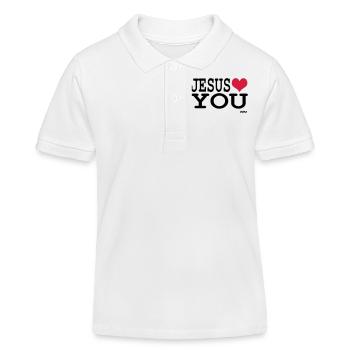 jesus loves you - Polo enfant bio Stanley/Stella - blanc - Devant