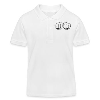 two fists - Kinder Organic Poloshirt Mini Sprinter von Stanley/Stella - Weiß - Vorne