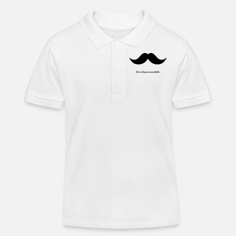moustache - Polo enfant bio Stanley/Stella - blanc