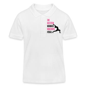 Die besten Mamas machen Yoga - Kinder Organic Poloshirt Mini Sprinter von Stanley/Stella - Weiß - Vorne