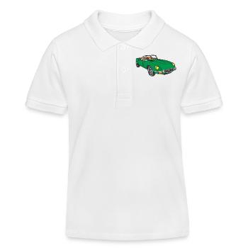 Sportwagen grün - Kinder Organic Poloshirt Mini Sprinter von Stanley/Stella - Weiß - Vorne