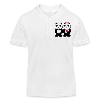 COUPLES PANDA - Polo enfant bio Stanley/Stella - blanc - Devant