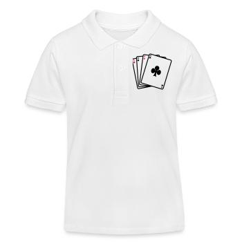 Poker - Karten - Kinder Organic Poloshirt Mini Sprinter von Stanley/Stella - Weiß - Vorne