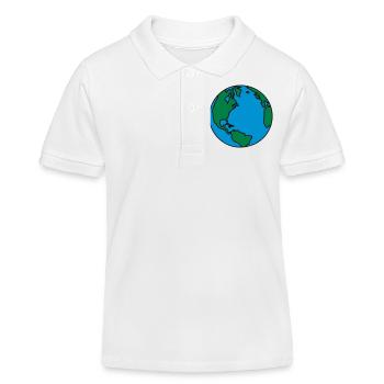 planet_erde_3c - Polo enfant bio Stanley/Stella - blanc - Devant