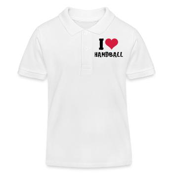 I love Handball heart 3 - Kids Organic Polo Shirt by Stanley/Stella - white - Front