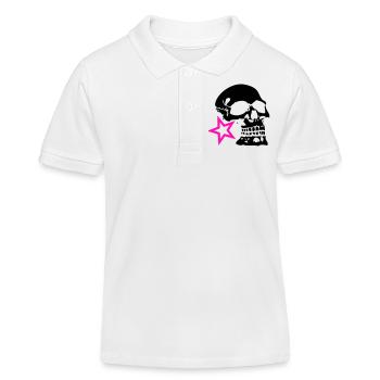tete de mort crane profil etoile logo - Polo enfant bio Stanley/Stella - blanc - Devant