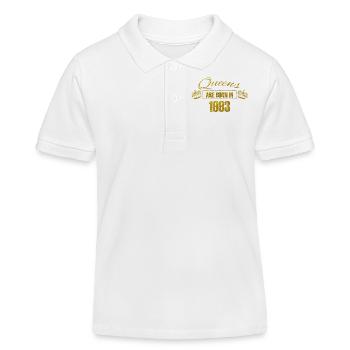 reines sont nés en 1993 - l'or Anniversaire de la Reine - Polo enfant bio Stanley/Stella - blanc - Devant