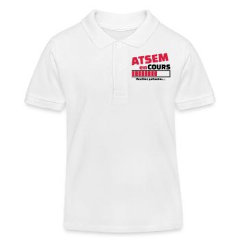 atsem en cours - Polo enfant bio Stanley/Stella - blanc - Devant