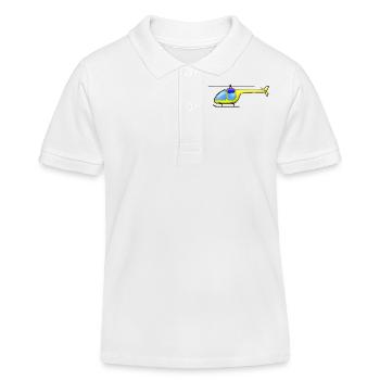 Hubschrauber gelb - Kinder Organic Poloshirt Mini Sprinter von Stanley/Stella - Weiß - Vorne