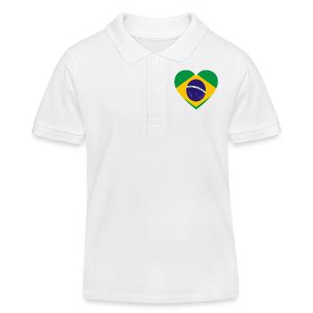 Love amour cadeau brazil brésil - Polo enfant bio Stanley/Stella - blanc - Devant