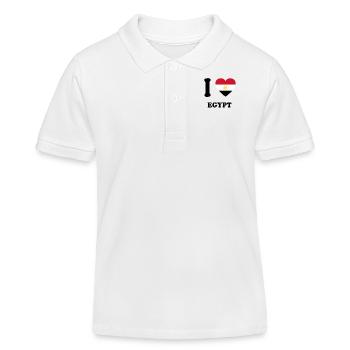 j'aime pays d'origine, présente ÉGYPTE - Polo enfant bio Stanley/Stella - blanc - Devant