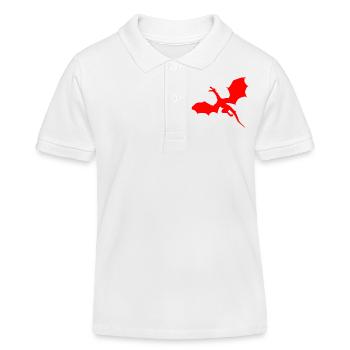 motif de dragon rouge - Polo enfant bio Stanley/Stella - blanc - Devant