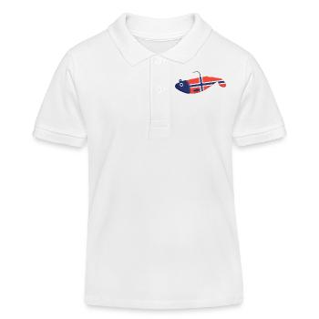 Gummifisch Big Norwegen - Kinder Organic Poloshirt Mini Sprinter von Stanley/Stella - Weiß - Vorne