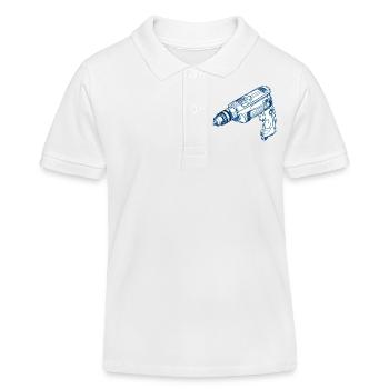 drilling machine - Kids Organic Polo Shirt by Stanley/Stella - white - Front