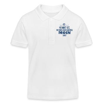 Heimat ist, wo man auch Abends Moin sagt | Norden - Kinder Organic Poloshirt Mini Sprinter von Stanley/Stella - Weiß - Vorne
