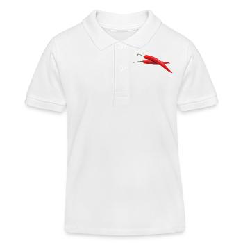 paprika chilli chili pepper citrus veggie vegetable - Kids Organic Polo Shirt by Stanley/Stella - white - Front