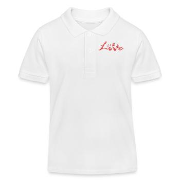 Love - I love you feet hands imprint gift - Kids Organic Polo Shirt by Stanley/Stella - white - Front