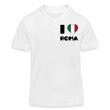 I Love Roma - Kinder Organic Poloshirt Mini Sprinter von Stanley/Stella - Weiß - Vorne