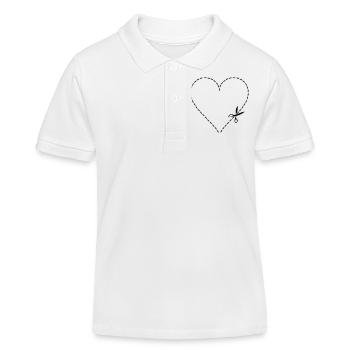 Herz schneiden - Kinder Organic Poloshirt Mini Sprinter von Stanley/Stella - Weiß - Vorne