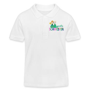 big sister girl bouquet - Kids Organic Polo Shirt by Stanley/Stella - white - Front