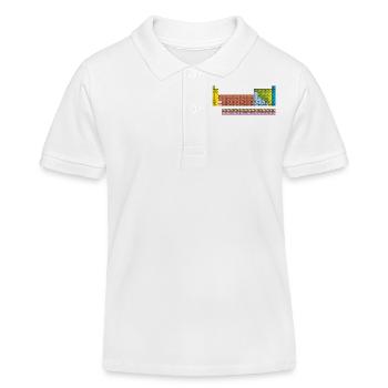 Periodensystem in der Farbe mit schwarzen Linien - Kinder Organic Poloshirt Mini Sprinter von Stanley/Stella - Weiß - Vorne