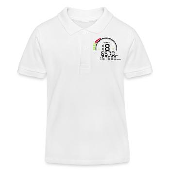 compteur anniversaire years ans 18 - Polo enfant bio Stanley/Stella - blanc - Devant