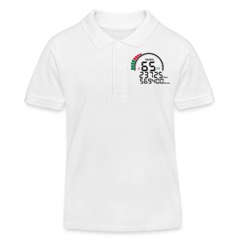 compteur anniversaire years ans 65 - Polo enfant bio Stanley/Stella - blanc - Devant