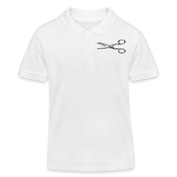 Schere Zeichnung Friseur - Kinder Organic Poloshirt Mini Sprinter von Stanley/Stella - Weiß - Vorne