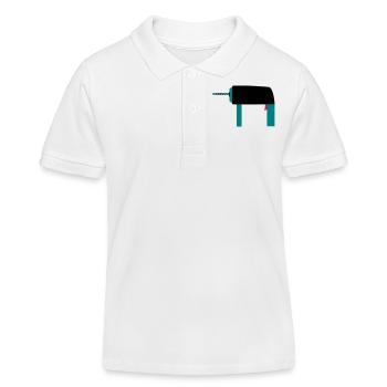Bohrer Werkzeug Geschenkidee Handwerker Hobby - Kinder Organic Poloshirt Mini Sprinter von Stanley/Stella - Weiß - Vorne