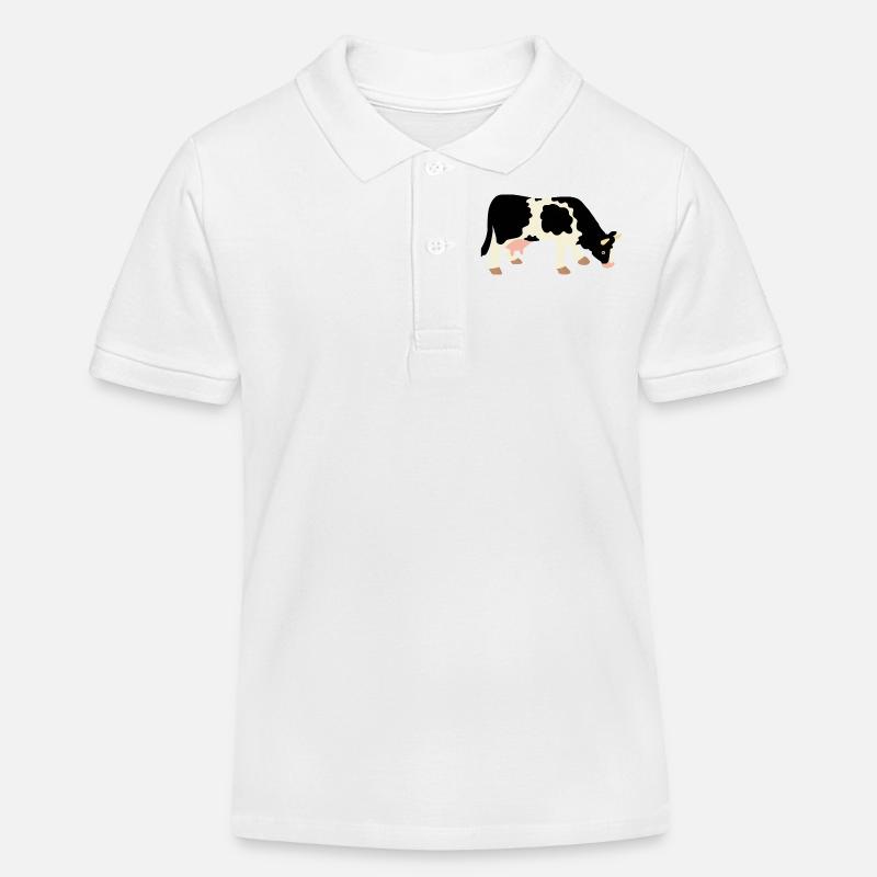 Kuh - Kinder Organic Poloshirt Mini Sprinter von Stanley/Stella - Weiß