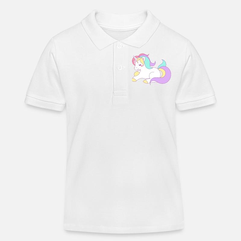 Einhorn Comic - Kinder Organic Poloshirt Mini Sprinter von Stanley/Stella - Weiß