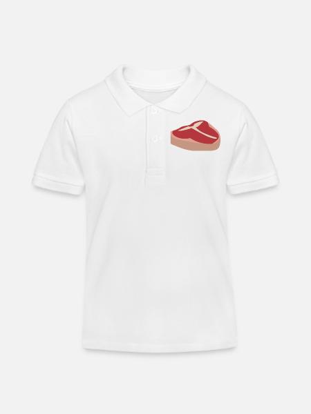 Saftiges Fleisch - Kinder Organic Poloshirt Mini Sprinter von Stanley/Stella - Weiß