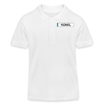 Michadel name tag gift - Kids Organic Polo Shirt by Stanley/Stella - white - Front