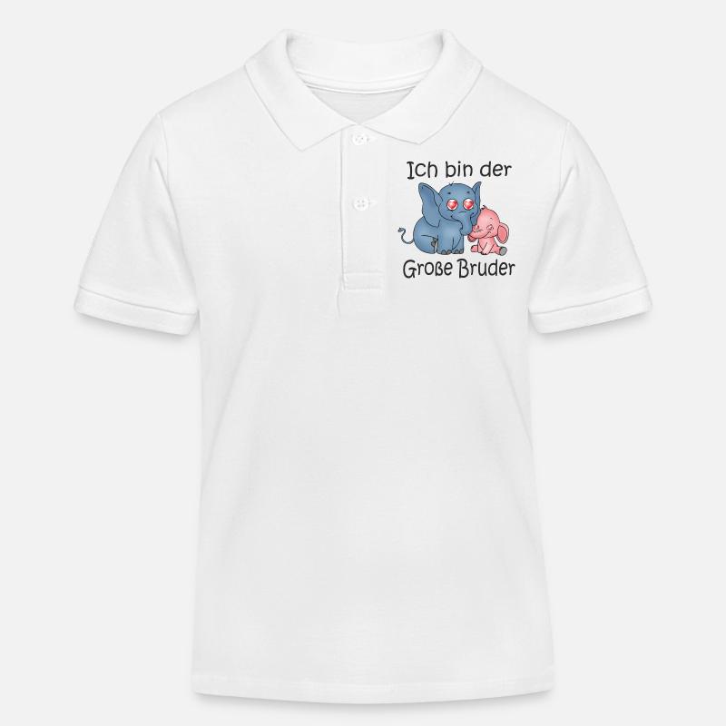 Ich Bin Der Große Bruder - Kinder Organic Poloshirt Mini Sprinter von Stanley/Stella - Weiß