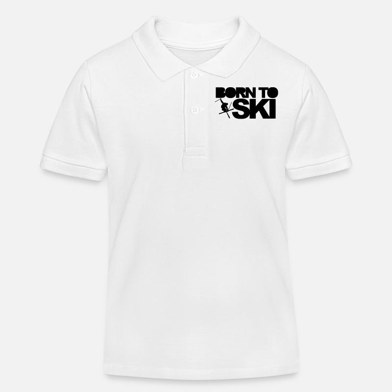 Born To Ski - Polo enfant bio Stanley/Stella - blanc