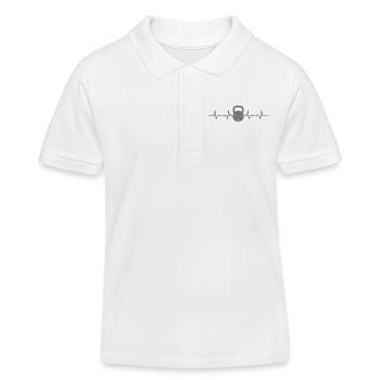 Kettle Bell Heartbeats Gifts - Kinder Organic Poloshirt Mini Sprinter von Stanley/Stella - Weiß - Vorne