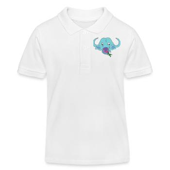 Art Bison Buffalo Water Buffalo Imprimer la hanche - Polo enfant bio Stanley/Stella - blanc - Devant