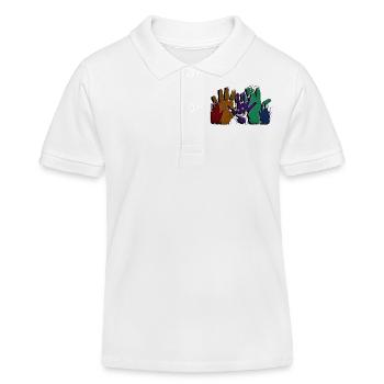 HALLO Hände - grunge style - Kinder Organic Poloshirt Mini Sprinter von Stanley/Stella - Weiß - Vorne