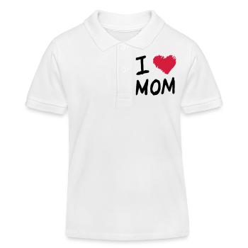 I Love Mom - Polo enfant bio Stanley/Stella - blanc - Devant
