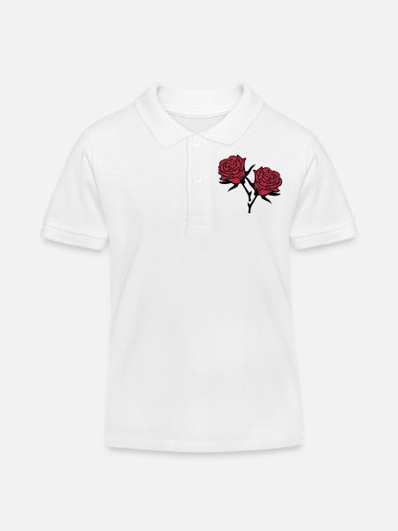 roses4 - Polo enfant bio Stanley/Stella - blanc