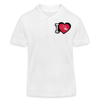 grs love heart heart gymnastique3 - Kids Organic Polo Shirt by Stanley/Stella - white - Front