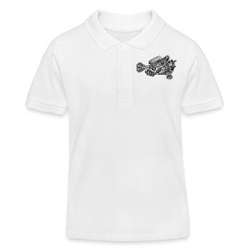 Petit poisson grenouille mignon - Polo enfant bio Stanley/Stella - blanc - Devant