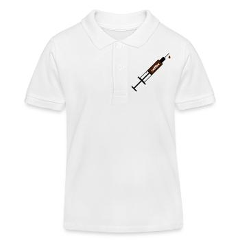 Kaffee Coffee Sucht Spritze - Kinder Organic Poloshirt Mini Sprinter von Stanley/Stella - Weiß - Vorne