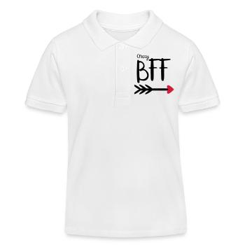 BFF Crazy Pfeil coeur rouge Partenaire Partenaire T.2 - Polo enfant bio Stanley/Stella - blanc - Devant