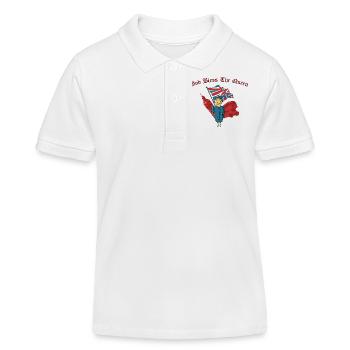 god bless the queen, god bless the queen, gb - Kids Organic Polo Shirt by Stanley/Stella - white - Front