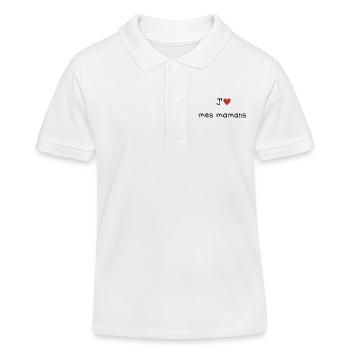 J'aime mes mamans - Vêtements bébé et enfants - Polo enfant bio Stanley/Stella - blanc - Devant